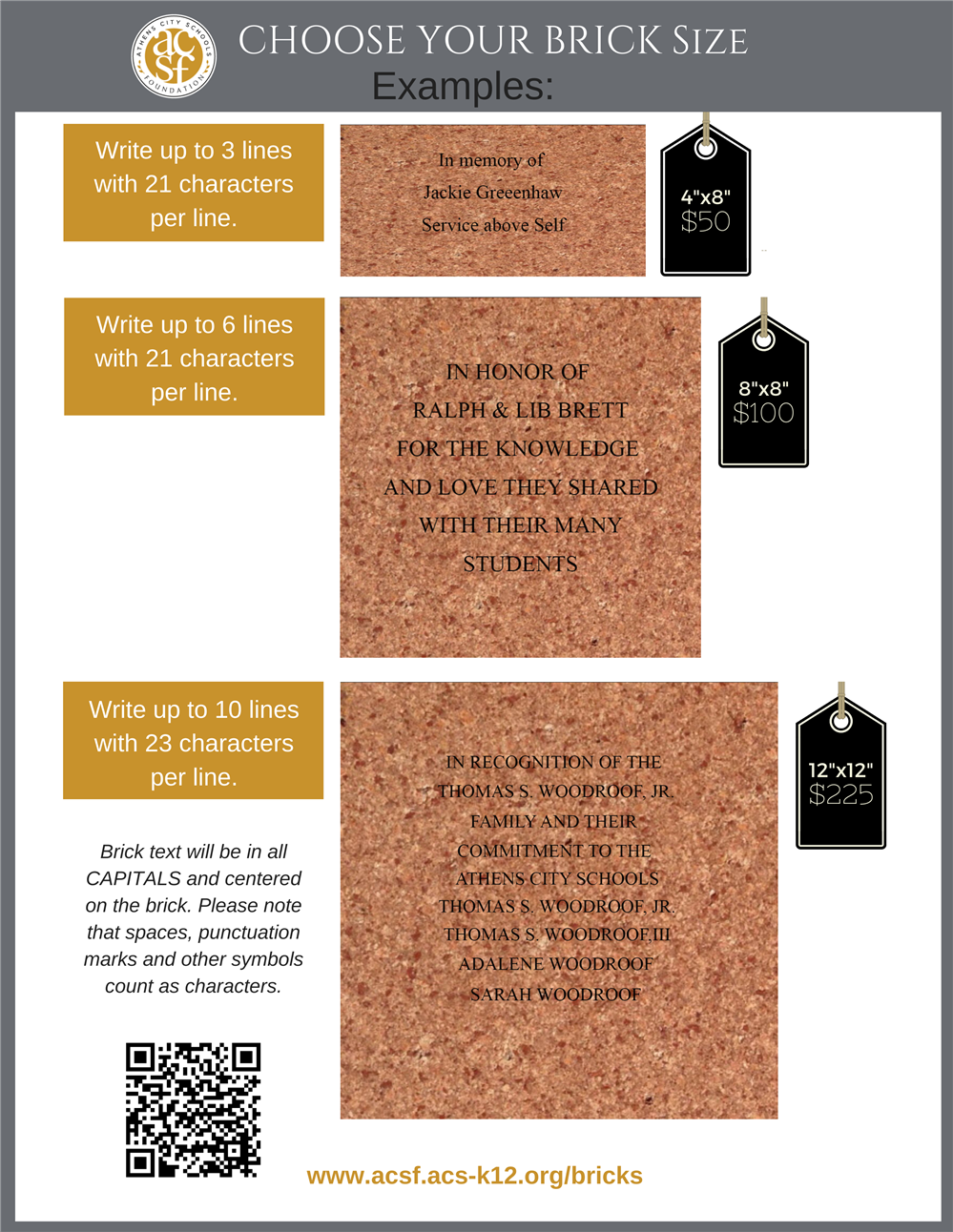 BRICK SIZES BRICK SIZES